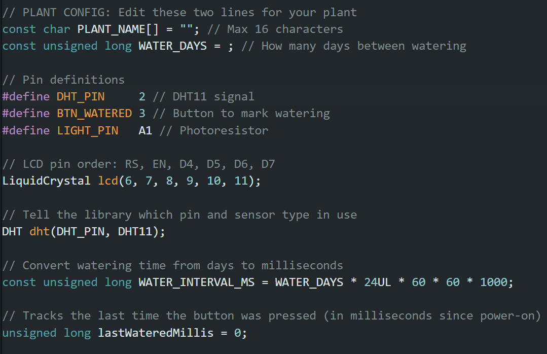 Arduino firmware code in the IDE