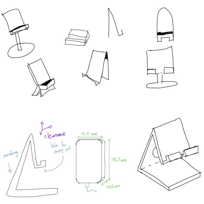 Phone stand sketches