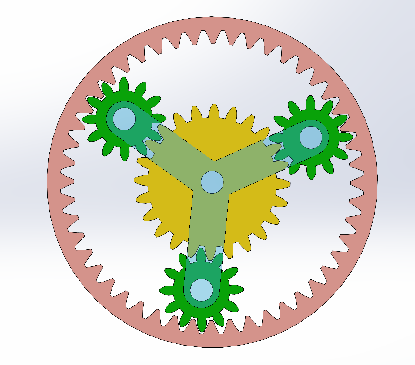 Planetary gearbox front view